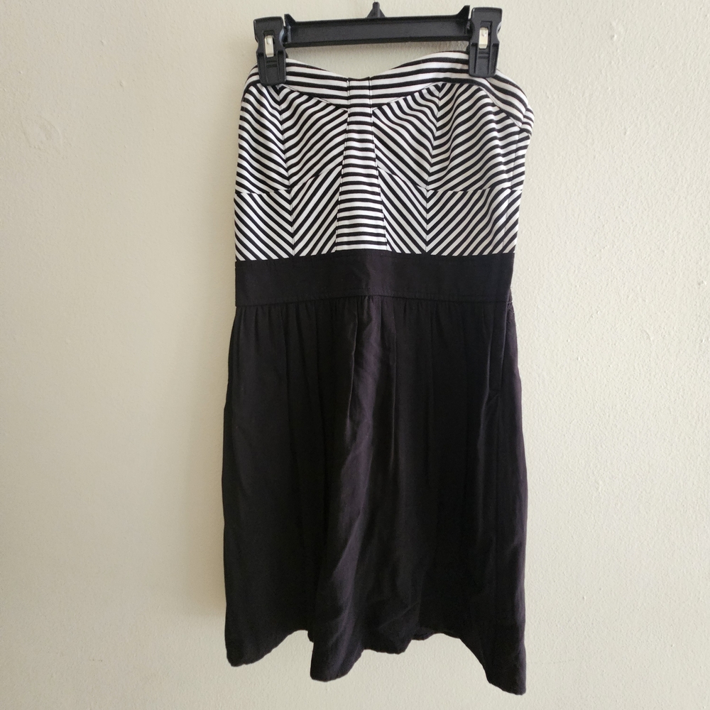 Guess Black and White Strapless Sundress